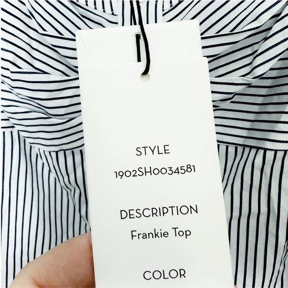 Veronica Beard Frankie Pinstripe Button Down Square Neck Top - Picture 9 of 11